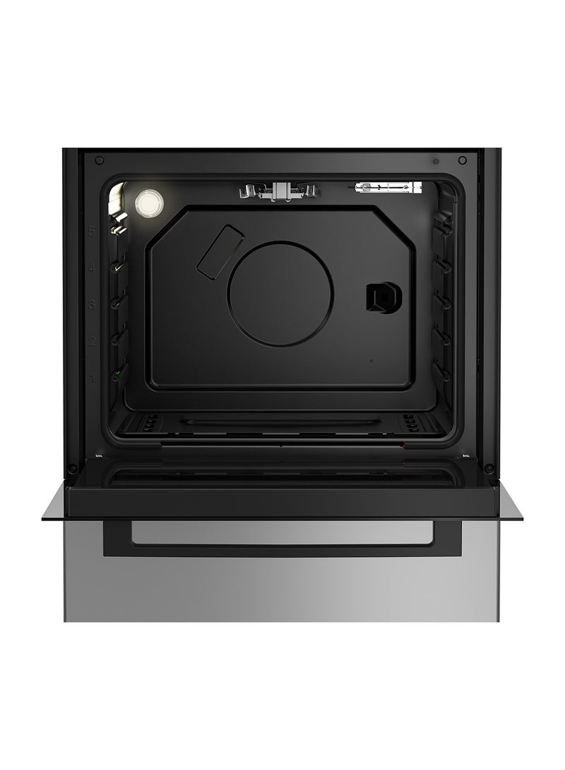 Beko - 60x60cm Freestanding Gas Cooker, 4 Burner, Highly  Efficient, Full Safety with Enamel Pan Support FSGT62111DSL Silver - Image 1