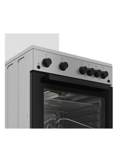 Beko 60x60cm Freestanding Gas Cooker, 4 Burner, Highly  Efficient, Full Safety with Enamel Pan Support FSGT62111DSL Silver  - Image 3