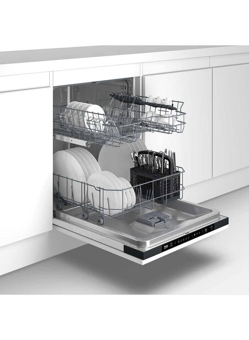 Beko 60cm Builtin Fully Integrated Dishwasher with 13 Place settings, 5 Programme, 2 Racks, A++ Energy Rating, Quiet Operation (48 dBA) BDIN153E3 Silver  - Image 2