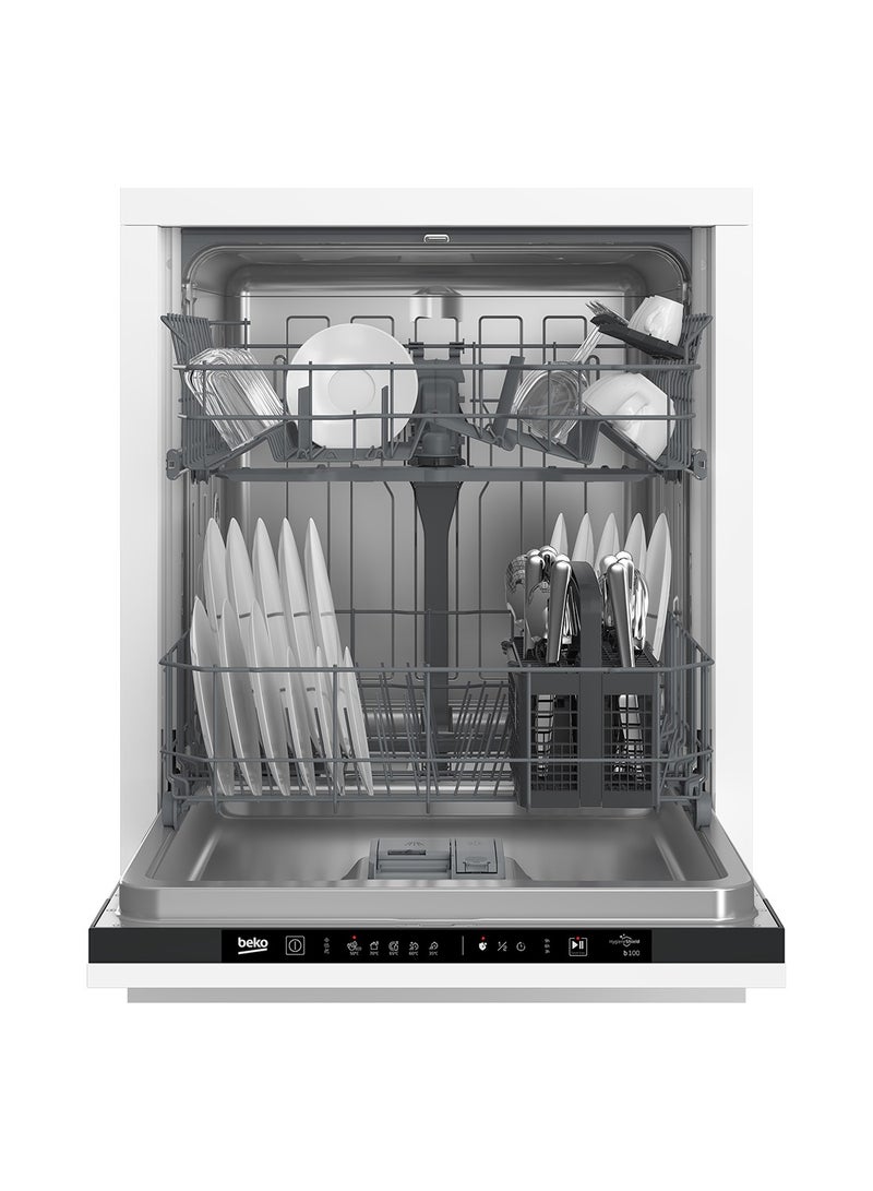 Beko - 60cm Builtin Fully Integrated Dishwasher with 13 Place settings, 5 Programme, 2 Racks, A++ Energy Rating, Quiet Operation (48 dBA) BDIN153E3 Silver - Image 1