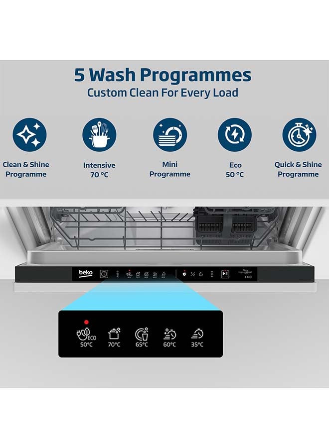 بيكو غسالة صحون مدمجة بالكامل 60 سم بسعة 13 إعداد، 5 برامج، 2 رف، تصنيف طاقة A++، تشغيل هادئ (48 ديسيبل) - Image 3
