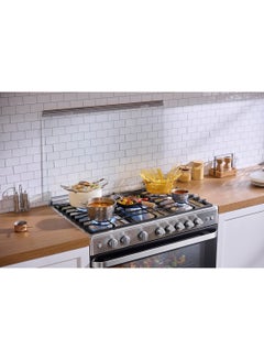 Midea 90x60cm Stainless Steel Freestanding Cooker, Full Gas Cooking Range with XpressGrill Burner & Automatic Ignition, Convection Fan, Air Fry option, Cast Iron Pan Support MFO-MG36LE(SS)-C Silver  - Image 3