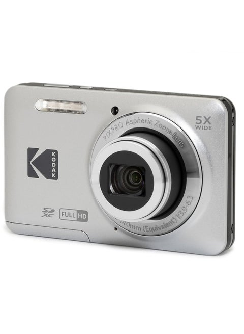 PIXPRO FZ55-GRY 16MP CMOS Sensor Digital Camera 5X Optical Zoom 28mm Wide Angle 1080P Full HD Video 2.7" LCD Vlogging Camera