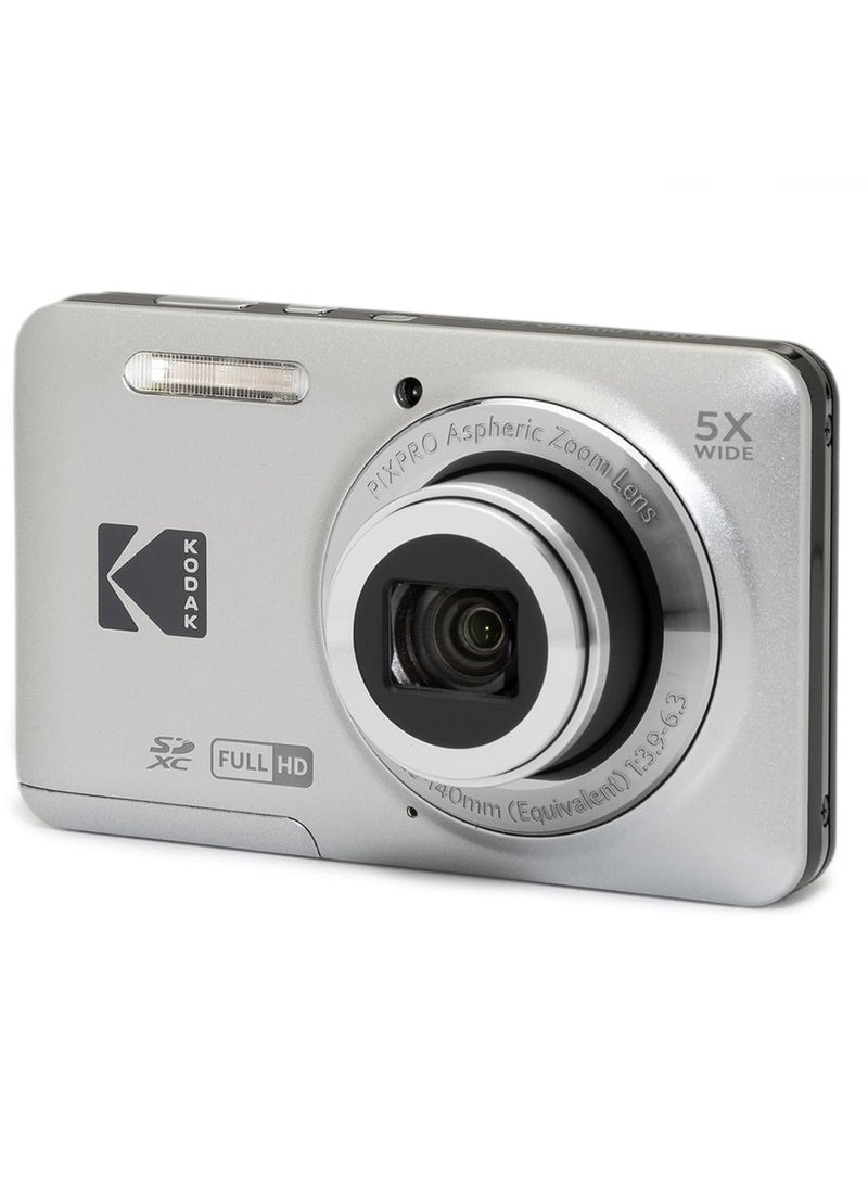 Kodak PIXPRO FZ55-GRY 16MP CMOS Sensor Digital Camera 5X Optical Zoom 28mm Wide Angle 1080P Full HD Video 2.7" LCD Vlogging Camera  - Image 1