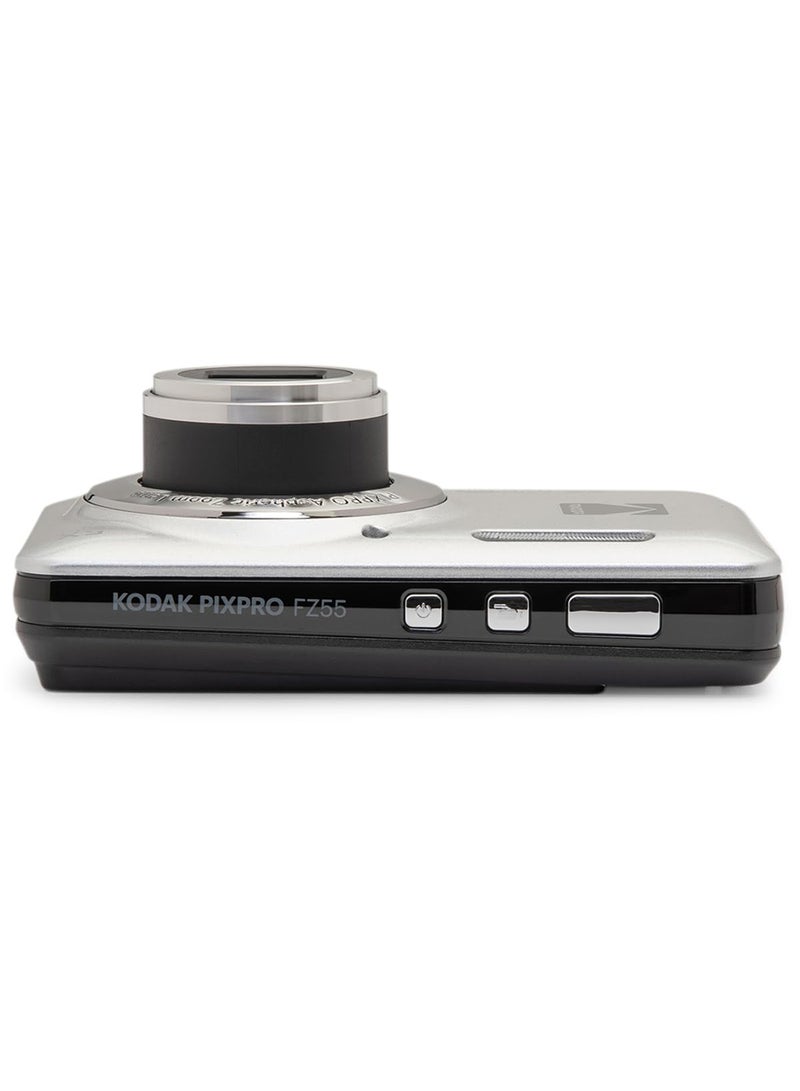 Kodak - PIXPRO FZ55-GRY 16MP CMOS Sensor Digital Camera 5X Optical Zoom 28mm Wide Angle 1080P Full HD Video 2.7" LCD Vlogging Camera - Image 1