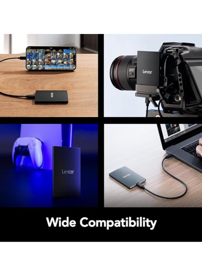 Lexar 4TB SL500 Portable SSD, Up to 2000MB/s Read, Compatible w/Type-C Laptops, iPhone 15, Smartphones, Tablets, PS5, Xbox, USB 3.2 Gen 2x2, Slim and Lightweight, External SSD (LSL500X004T-RNBNU) 4 TB - Image 5