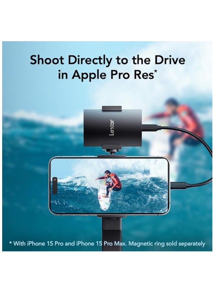 Lexar 4TB SL500 Portable SSD, Up to 2000MB/s Read, Compatible w/Type-C Laptops, iPhone 15, Smartphones, Tablets, PS5, Xbox, USB 3.2 Gen 2x2, Slim and Lightweight, External SSD (LSL500X004T-RNBNU) 4 TB - Image 3