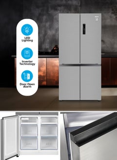جيباس 600L Gross/ 429L Net Capacity|  No Frost Multi Door Refrigerator Freezer | Freezer or Fridge Conversion| Multi-Airflow with Interior Light and Unbreakable Glass Shelves| Large Space and Inverter Compressor with Smart Cooling| LED Digital Control GRFM6954XHN 180 W GRFM6954XHN Metallic Grey  - Image 4