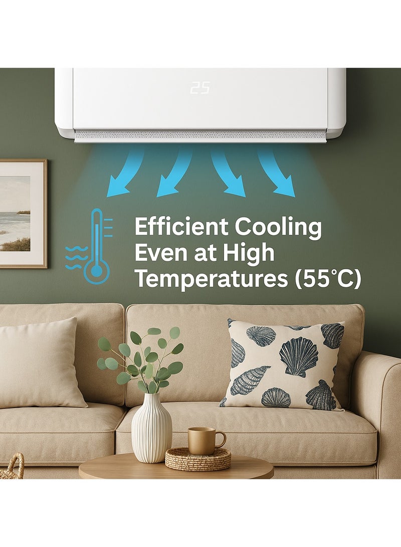 جيباس 2.5 Ton Split Type Air Conditioner| 30,000 BTU Cooling Capacity | LED Display, Energy Saving, Auto Restart, Elegant Design| GACS3025CUE 3500 W GACS3025CUE white  - Image 4