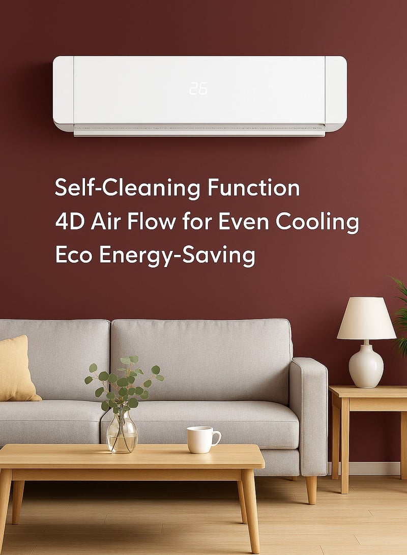 جيباس 2.5 Ton Split Type Air Conditioner| 30,000 BTU Cooling Capacity | LED Display, Energy Saving, Auto Restart, Elegant Design| GACS3025CUE 3500 W GACS3025CUE white  - Image 2
