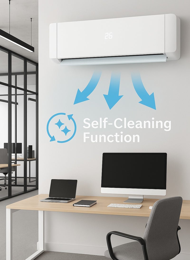 جيباس 2.5 Ton Split Type Air Conditioner| 30,000 BTU Cooling Capacity | LED Display, Energy Saving, Auto Restart, Elegant Design| GACS3025CUE 3500 W GACS3025CUE white  - Image 5