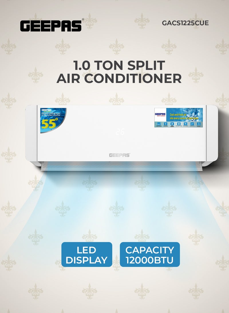جيباس 1.0 Ton Split Type Air Conditioner 12000 BTU| LED Display, Auto Restart, Strong Airflow, Energy-Saving, Elegant Design| GACS1225CUE 1650 W GACS2425CUE white  - Image 4