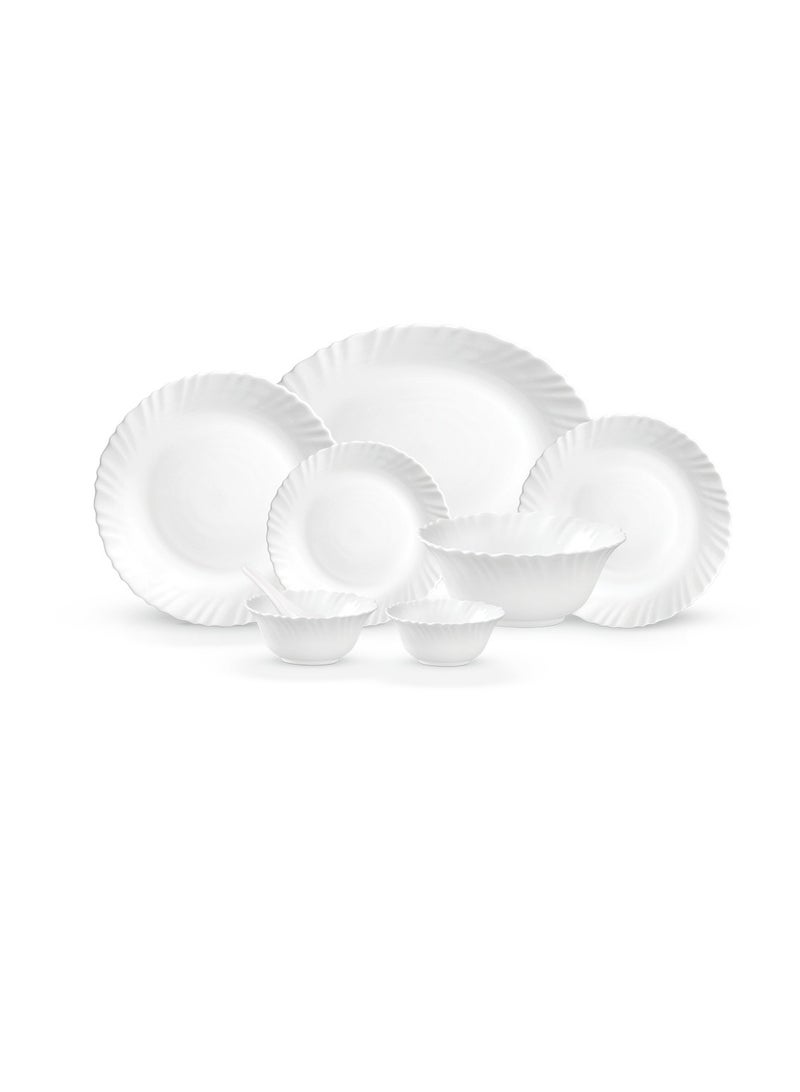 رويال فورد Royalford Opalware Dining Collection RF12658 Exquisite Floral Design 40-Piece Dinner Set Mixing Bowl Plates Oval Dinner Plates Pearl White - Image 1