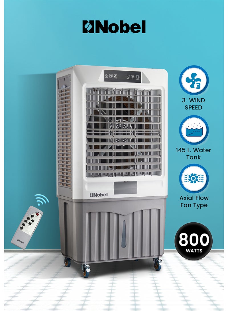 نوبل "Nobel Industrial Axial Flow Fan – 145L Water Storage, 15000m³/h Air Flow, 800W, Remote Control, 65dB Low Noise - NAC1700 " 145 L 800 W NAC1700 WHITE  - Image 1