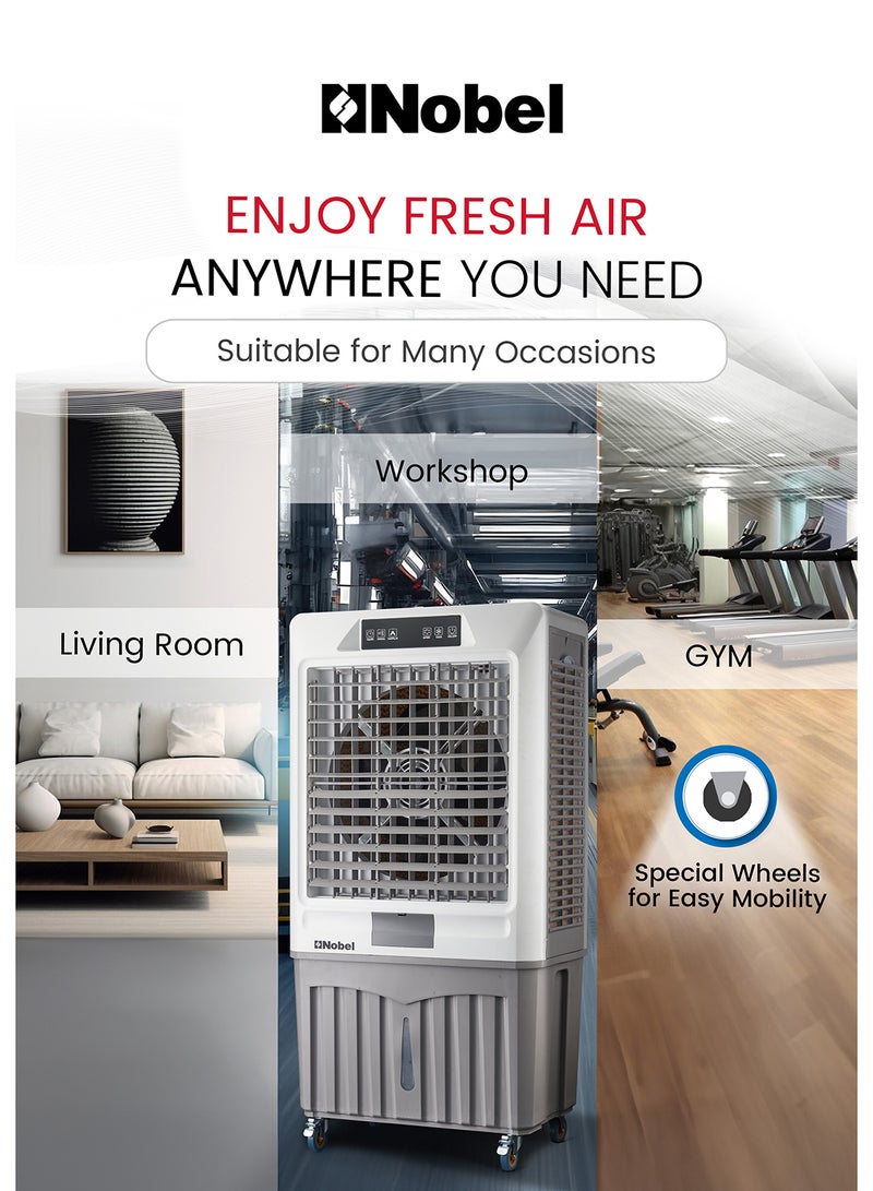 نوبل "Nobel Industrial Axial Flow Fan – 145L Water Storage, 15000m³/h Air Flow, 800W, Remote Control, 65dB Low Noise - NAC1700 " 145 L 800 W NAC1700 WHITE  - Image 5