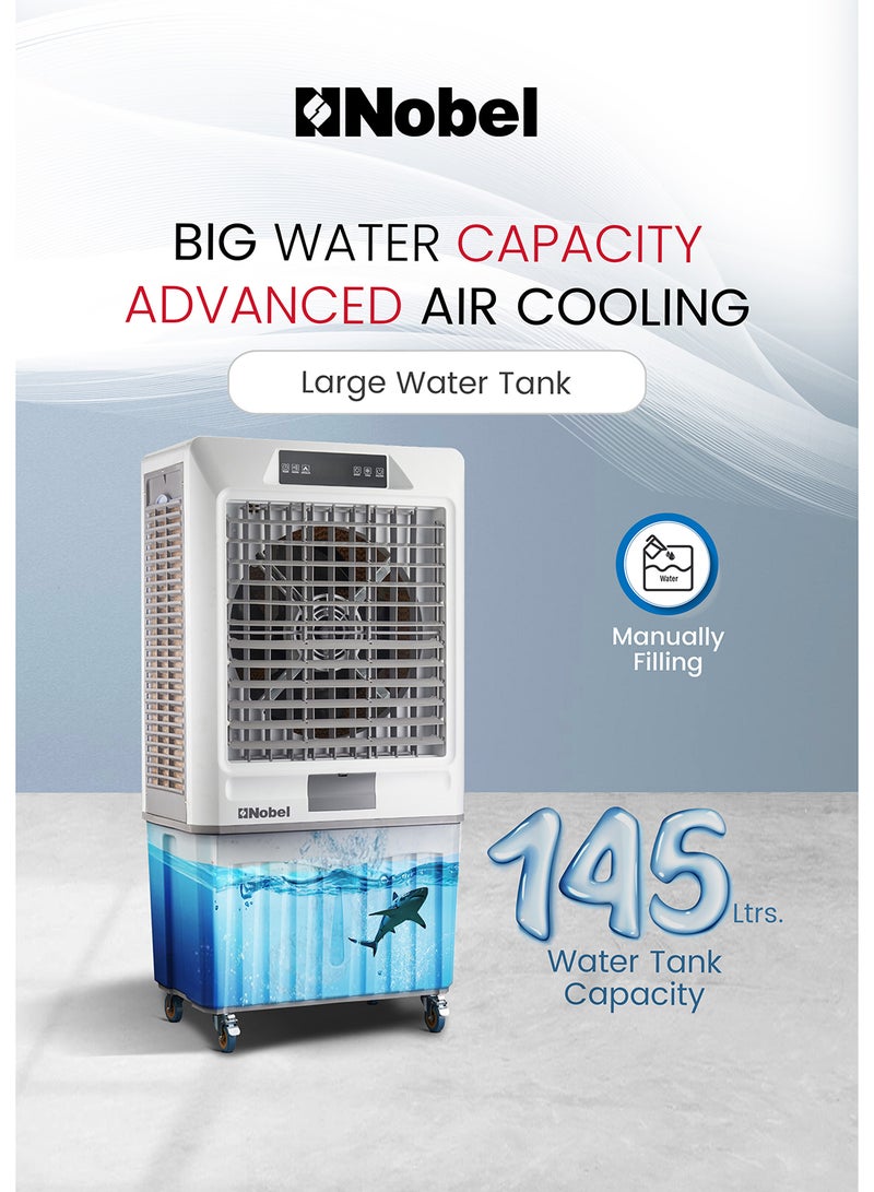 نوبل "Nobel Industrial Axial Flow Fan – 145L Water Storage, 15000m³/h Air Flow, 800W, Remote Control, 65dB Low Noise - NAC1700 " 145 L 800 W NAC1700 WHITE  - Image 2
