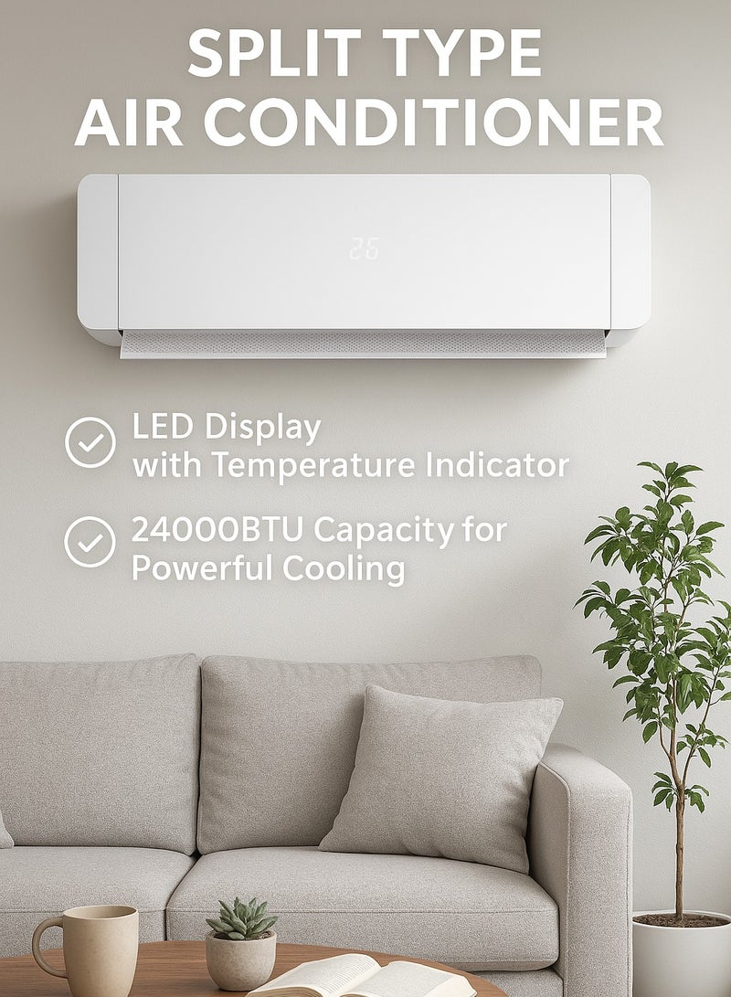 جيباس 2.0 Ton Split Type Air Conditioner| 24000 BTU Capacity LED Display| Auto Restart, Energy-Saving, Strong Airflow, Modern Design| GACS2425CUE 3120 W GACS2425CUE white  - Image 3