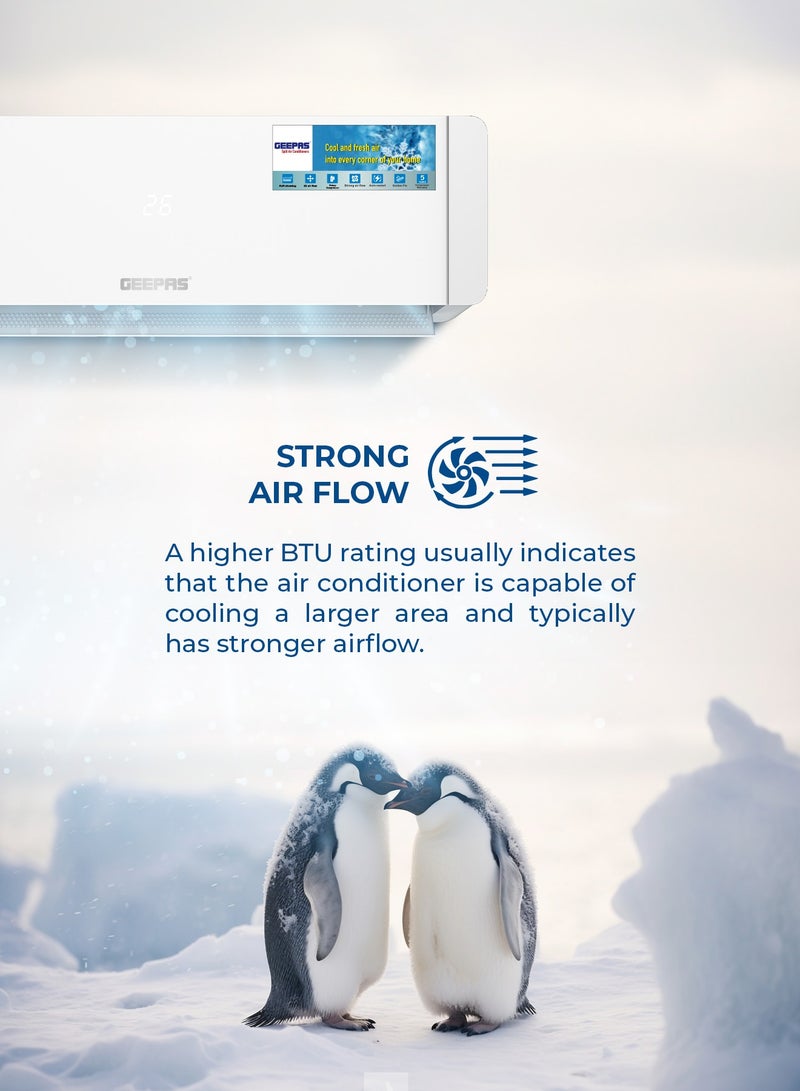 جيباس 2.0 Ton Split Type Air Conditioner| 24000 BTU Capacity LED Display| Auto Restart, Energy-Saving, Strong Airflow, Modern Design| GACS2425CUE 3120 W GACS2425CUE white  - Image 4
