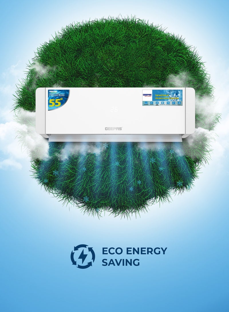 جيباس 2.0 Ton Split Type Air Conditioner| 24000 BTU Capacity LED Display| Auto Restart, Energy-Saving, Strong Airflow, Modern Design| GACS2425CUE 3120 W GACS2425CUE white  - Image 5