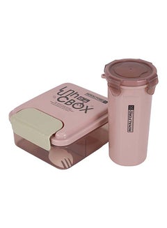 رويال فورد Royalford Lunch Box With Water Bottle - Rf12176, 1000Ml And 500Ml, With Spoon. Durable, Leak-Proof, 100% Food-Grade, Non-Toxic, Odorless. Lightweight, Compact, And Portable Pink/Beige 310grams  - Image 4
