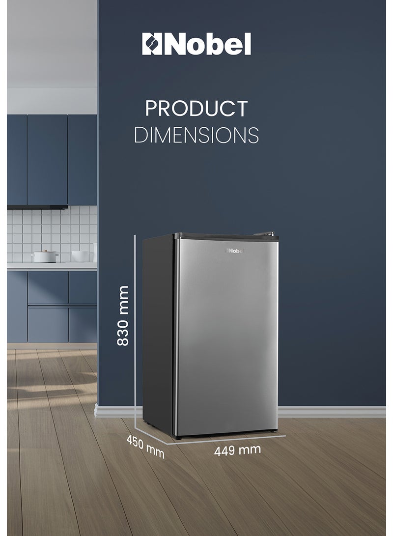 "NOBEL 150L Single Door Defrost Refrigerator – Energy Efficient, Manual Temperature Control, R600a Refrigerant, LED Light, Dark Silver - NR150S " 171.55 kW NR150S Dark silver