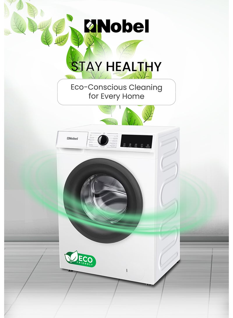 نوبل 6.0Kg Inverter Washing Machine – BLDC Motor, 1200 RPM, 12 Programs, Intelligent Washing, Low Noise, Electronic Touch Control 6 L NWM770 SILVER  - Image 5