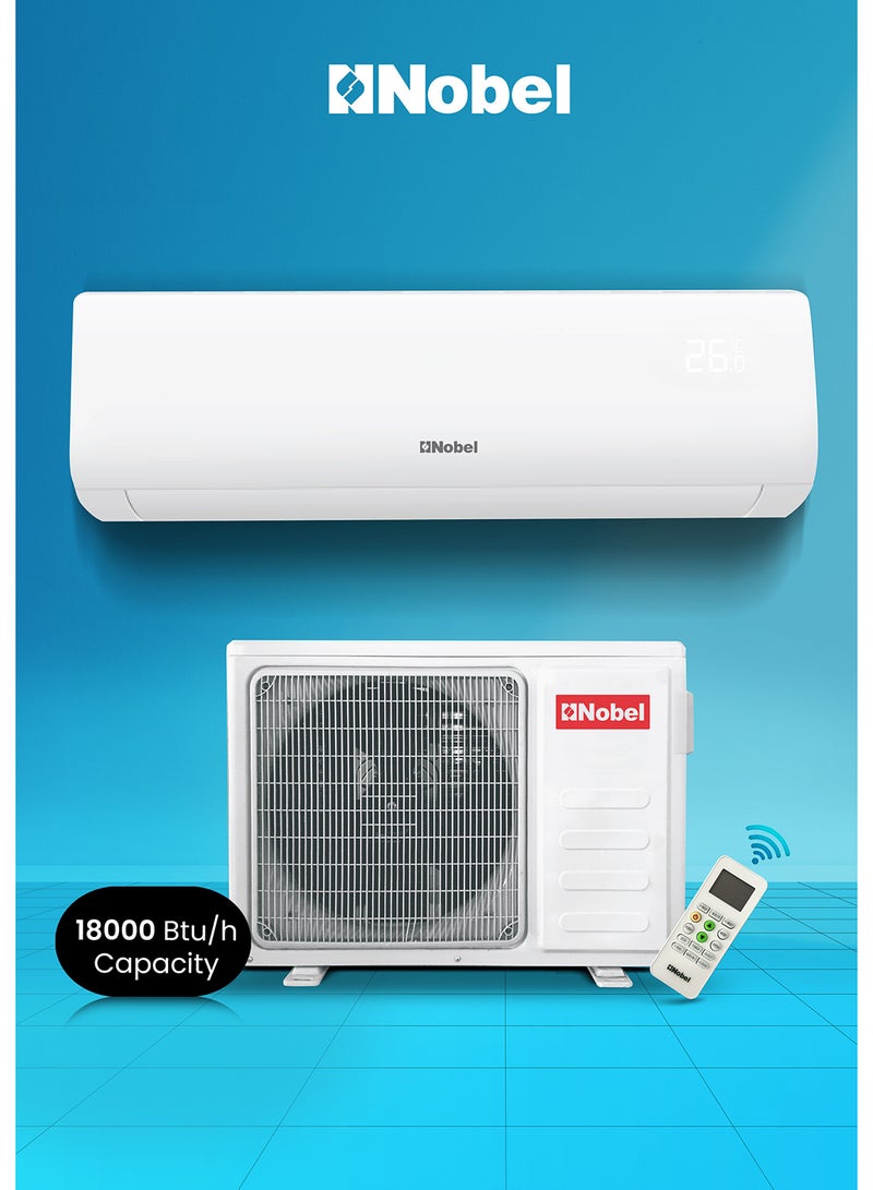 Nobel "NOBEL 18,000 BTU Cooling Only Air Conditioner – Rotary Compressor, R410A Refrigerant, Gold Fin, Auto Restart, Energy Efficient - NSAC18TN " 2500 W NSAC18TN White  - Image 1