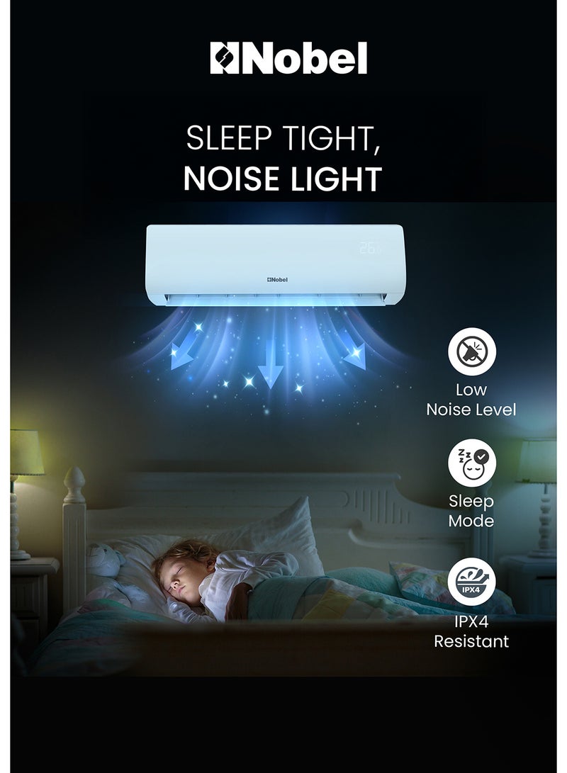 Nobel "NOBEL 18,000 BTU Cooling Only Air Conditioner – Rotary Compressor, R410A Refrigerant, Gold Fin, Auto Restart, Energy Efficient - NSAC18TN " 2500 W NSAC18TN White  - Image 2