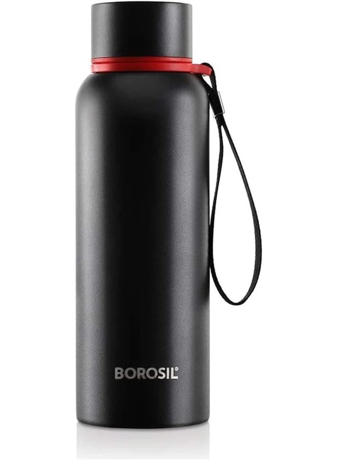 BOROSIL Borosil Hydra Trek Water Bottle, Stainless Steel Water Bottles, Vacuum Insulated Flask Bottles, 700 ml, Black Black  - Image 4