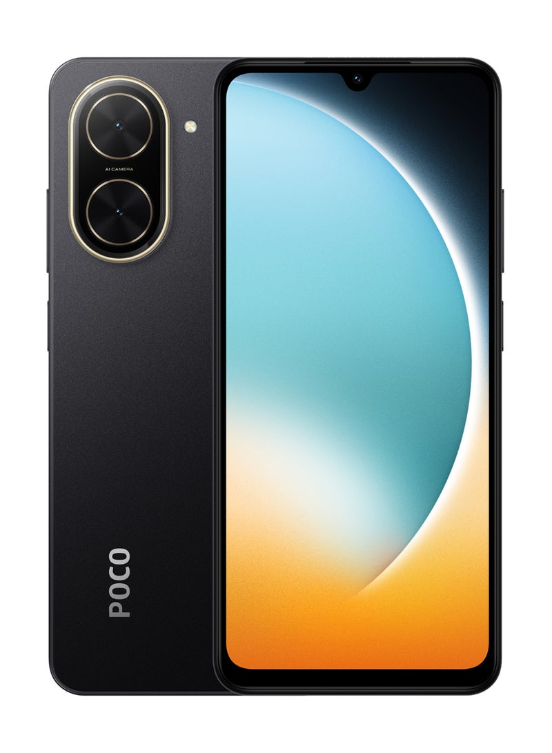 شاومي هاتف POCO C71 ثنائي الشريحة باللون الأسود وذاكرة الوصول العشوائي (RAM) سعة 4 جيجابايت وذاكرة تخزين داخلية 128 جيجابايت ويدعم تقنية الجيل الرابع - الإصدار العالمي  - Image 1
