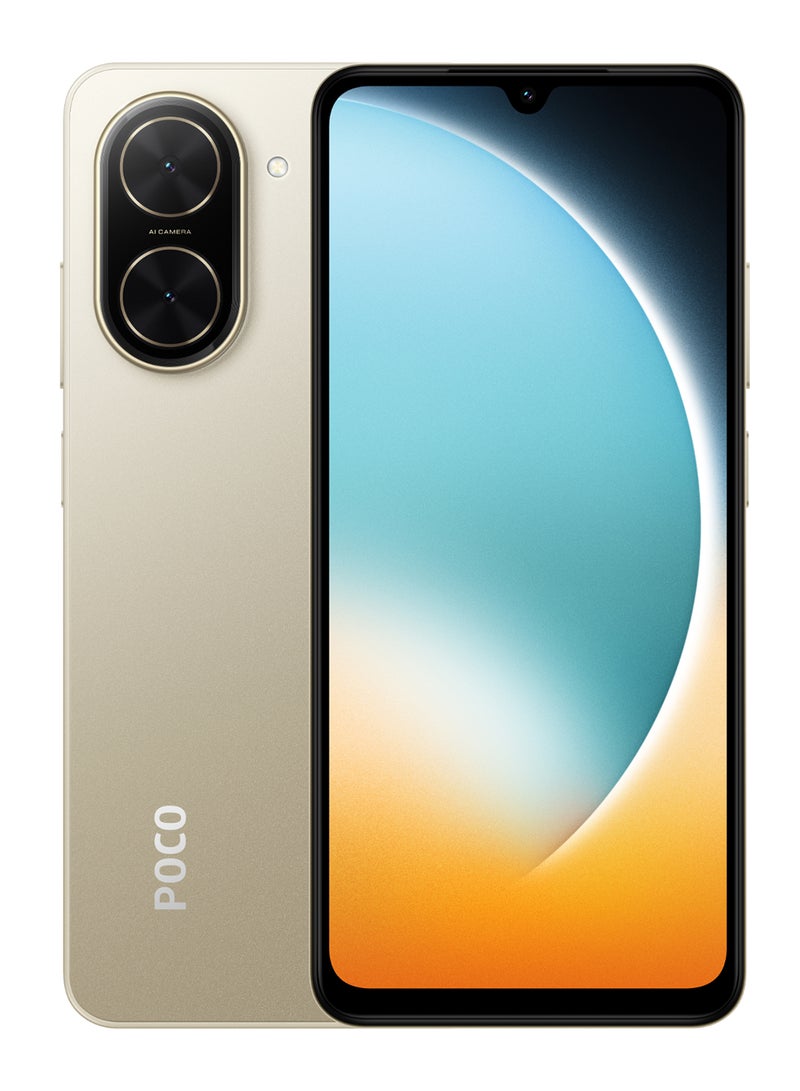 شاومي هاتف POCO C71 ثنائي الشريحة باللون الذهبي وذاكرة الوصول العشوائي (RAM) سعة 4 جيجابايت وذاكرة تخزين داخلية 128 جيجابايت ويدعم تقنية الجيل الرابع - الإصدار العالمي  - Image 1