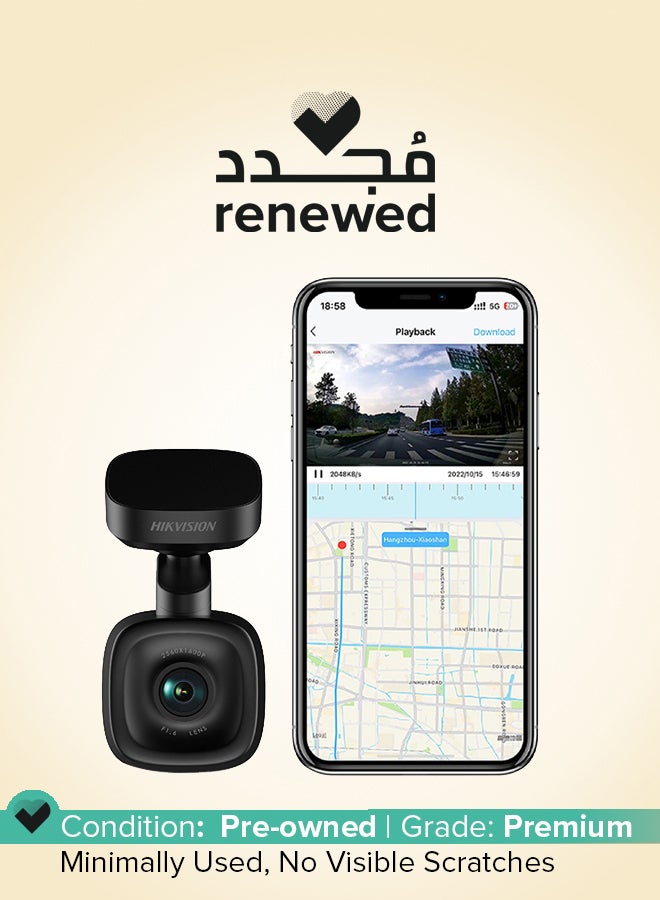HIKVISION Renewed - F6Pro 2.5K Dash Cam, Front Channel, 3 inch screen, APP, GPS, ADAS, Voice Control, Loop recording, Built-in super capacitor  - Image 1