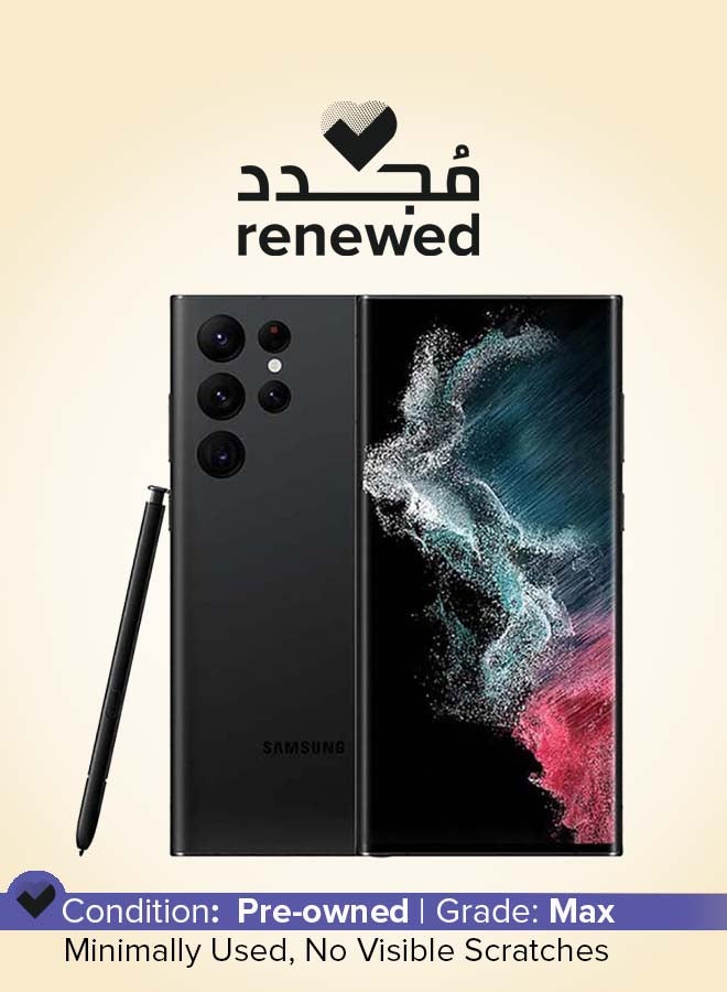 سامسونج Renewed - Galaxy S22 Ultra Dual SIM Phantom Black 12GB RAM 512GB 5G - International Version  - Image 1