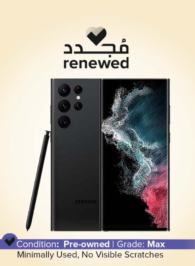 Samsung Renewed - Galaxy S22 Ultra Dual SIM Phantom Black 12GB RAM 512GB 5G - International Version - Image 1