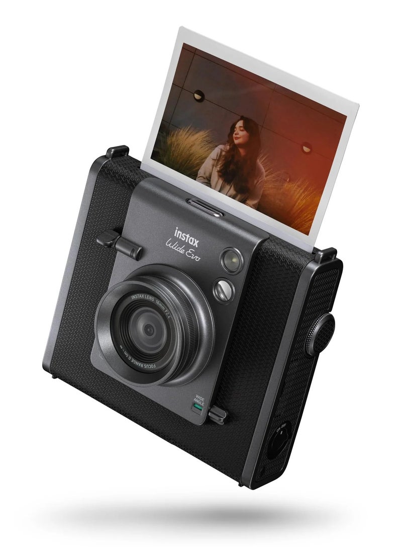 FUJIFILM Instax WIDE Evo Hybrid Instant Camera, Black - Image 1