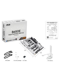 أسوس B650E MAX GAMING WIFI W ATX Motherboard, AMD AM5 Socket for Ryzen 9000/8000/7000, DDR5 up to 256GB 8000+MT/s, PCIe 5.0 x16 & M.2, 3x M.2, 4x SATA, Wi-Fi 6E, Bluetooth 5.3, 2.5Gb Ethernet, HDMI 2.1, DisplayPort 1.4, USB-C, RGB, BIOS FlashBack, Aura Sync | 90MB1M00-M0EAY0  - Image 2