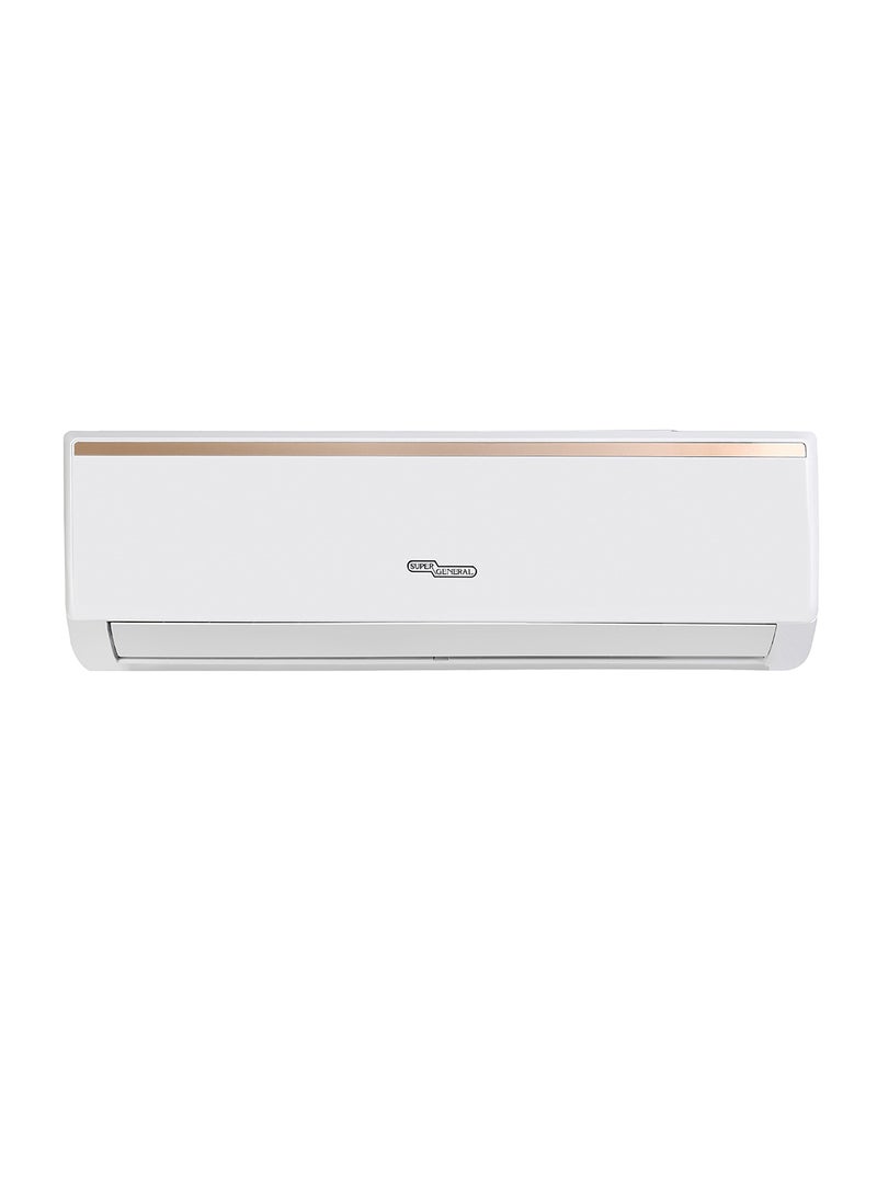 Super General 1 Ton Split Air Conditioner, T3 Rotary Compressor, T1 - 12,500 BTU, T3 - 11,000 BTU, Gold Fin, R-410A Energy Efficient, 4-Way Swing, Turbo Mode, Sleep Mode, Eco Mode, White, SGS121AE SGS121AE White - Image 1