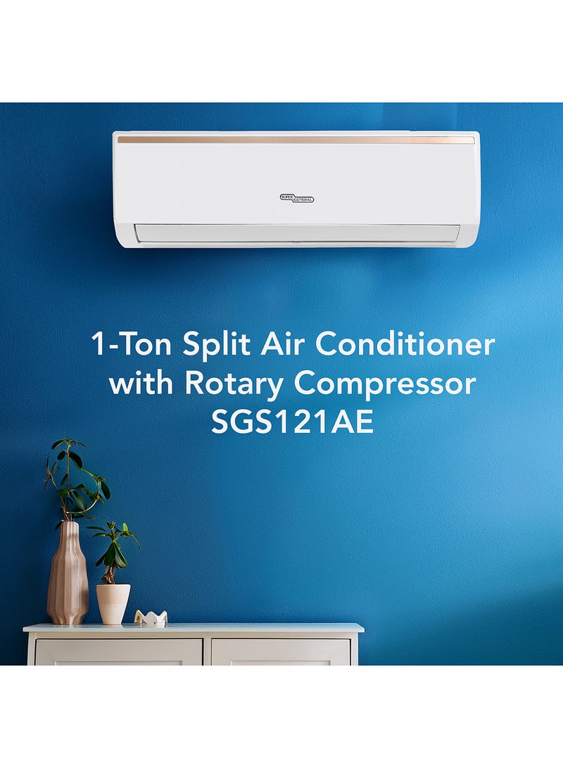 Super General 1 Ton Split Air Conditioner, T3 Rotary Compressor, T1 - 12,500 BTU, T3 - 11,000 BTU, Gold Fin, R-410A Energy Efficient, 4-Way Swing, Turbo Mode, Sleep Mode, Eco Mode, White, SGS121AE SGS121AE White - Image 2