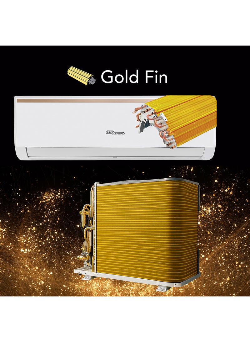 Super General 1 Ton Split Air Conditioner, T3 Rotary Compressor, T1 - 12,500 BTU, T3 - 11,000 BTU, Gold Fin, R-410A Energy Efficient, 4-Way Swing, Turbo Mode, Sleep Mode, Eco Mode, White, SGS121AE SGS121AE White - Image 5