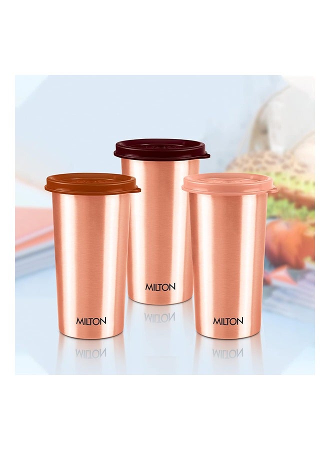 ميلتون كوب نحاسي ميلتون مع غطاء، 480 مل، 100% نحاس نقي، كوب ماء خالي من BPA، مقاوم للتسرب، كوب مكتبي، يعزز المناعة، يدعم صحة الجهاز الهضمي والكبد، مستوحى من الأيورفيدا - Image 3