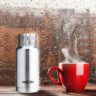 Milton 160ml Stainless Steel Water Bottle – Small Vacuum Insulated Flask Keeps Drinks Hot or Cold for 24 Hours, Leakproof Metal Flask for Travel, Office, Gym & School – Elfin Silver 160ml - view 5