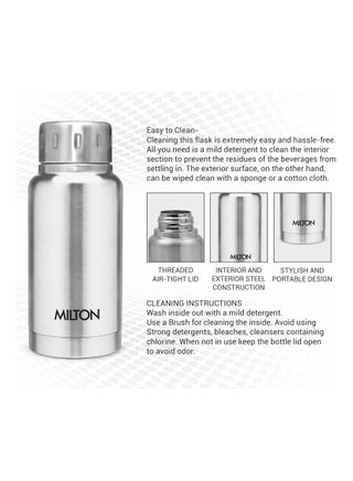 Milton 160ml Stainless Steel Water Bottle – Small Vacuum Insulated Flask Keeps Drinks Hot or Cold for 24 Hours, Leakproof Metal Flask for Travel, Office, Gym & School – Elfin Silver 160ml - view 4