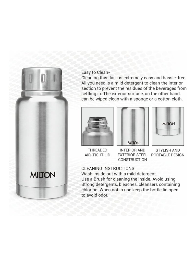 Milton MILTON 160ml Vacuum Insulated Water Bottle, Keeps Drinks Hot and Cold for 24 Hours, 18/8 Stainless Steel, Double-Walled Thermos Flask with Inner Copper Coating for Sports, Travel, Gym, Elfin - Silver Silver 160ml  - Image 4