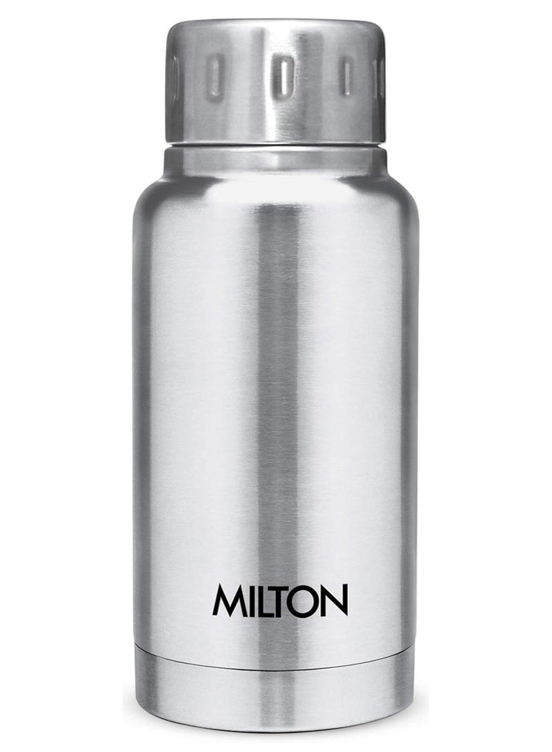 ميلتون زجاجة مياه ميلتون 160 مل معزولة بالفراغ، تحافظ على المشروبات ساخنة وباردة لمدة 24 ساعة، من الفولاذ المقاوم للصدأ 18/8، زجاجة ترمس مزدوجة الجدران مع طلاء نحاسي داخلي للرياضة والسفر والصالة الرياضية، إلفين - فضي - Image 1