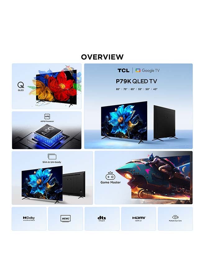 TCL 65 inch 4K QLED, Google TV, Dolby Atmos, Dolby Vision, HDR10+, DLG 120Hz Game Accelerator, Model Year 2025, 2 Year Warranty, 65P79K/65P7K Black - Image 2