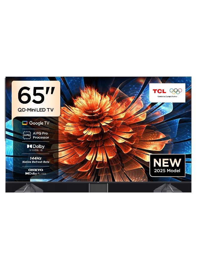 تي سي إل 65 QD-Mini LED TV, Google TV, Dolby Vision, IQ Sound System, 144Hz-240Hz DLG Game Master, 65Q6C Black, 2025 65Q6C Black  - Image 1