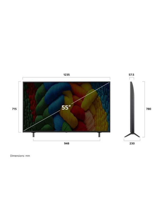 LG 55 inch NanoCell AI 4K Smart TV, AI Magic Remote, HDR10, WebOS25, α7 AI Processor Gen8 with AI Super Upscaling 4K, Unlimited Gameplay with HGiG , ALLM , HDMI 2.0 eARC , Game Optimiz, Model [2025], 60Hz, 2 Year Warranty, 55NANO80A6A Black - Image 4