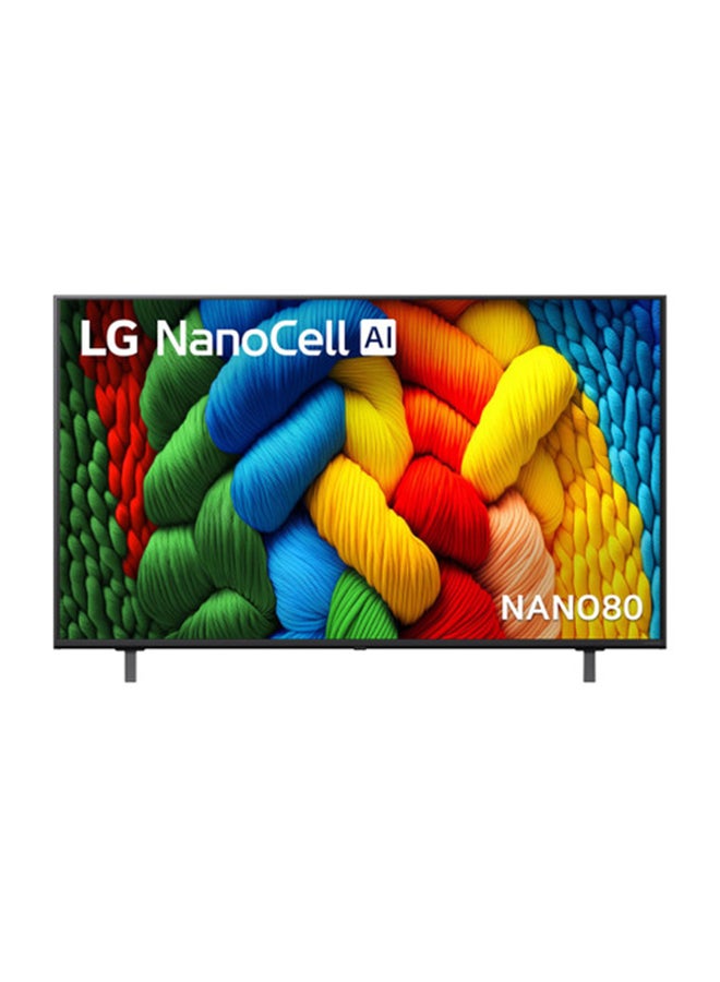 LG 55 inch NanoCell AI 4K Smart TV, AI Magic Remote, HDR10, WebOS25, α7 AI Processor Gen8 with AI Super Upscaling 4K, Unlimited Gameplay with HGiG , ALLM , HDMI 2.0 eARC , Game Optimiz, Model [2025], 60Hz, 2 Year Warranty, 55NANO80A6A Black - Image 1