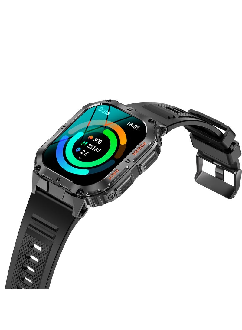 ArmFit - 380 mAh Dome2 Smartwatch For Men, AMOLED Always On Display Bluetooth Calling Waterproof Fitness Watches Compatible With Android iOS Black - Image 1