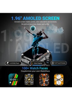 ArmFit 380 mAh Dome2 Smartwatch For Men, AMOLED Always On Display Bluetooth Calling Waterproof Fitness Watches Compatible With Android iOS Black  - Image 4